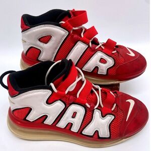 Nike Air More Uptempo 720 University Red/ White Sneakers Size 11-Flaws